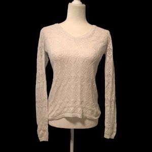 Ann Taylor Loft Linen Blend Open Knit Sweater